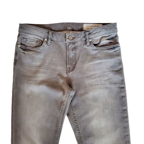 All Saints Women's MAST Skinny Denim Jeans Washed Gray Size W29 - Picture 7 of 16